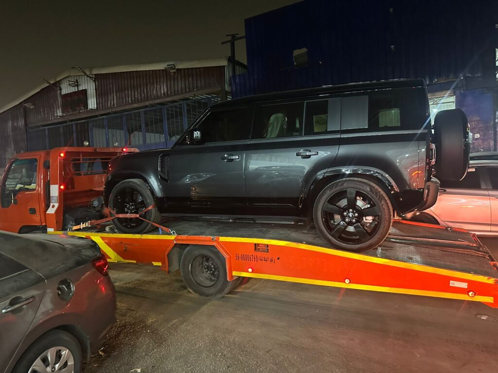 Night yard flatbed scene